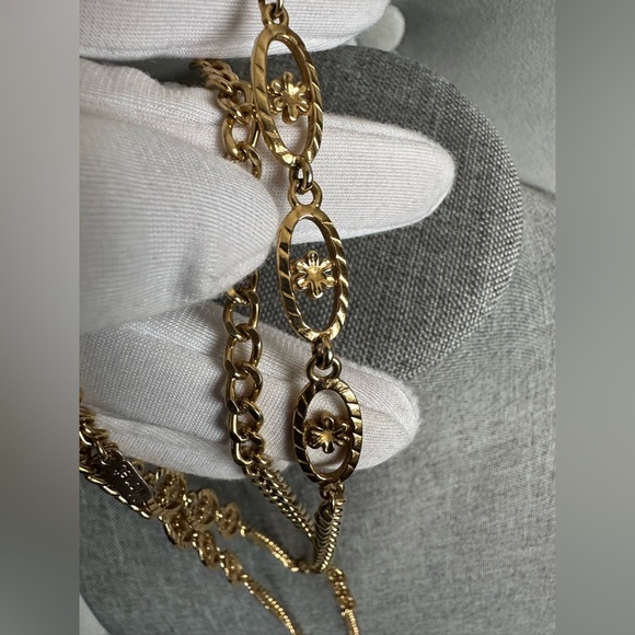 Monet Multi Strand Gold Tone Chain Necklace - Picture 3 of 5